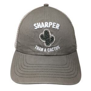 Sharper Than A Cactus Snapback Trucker Hat Brown One Size Adjustable Idyllwind